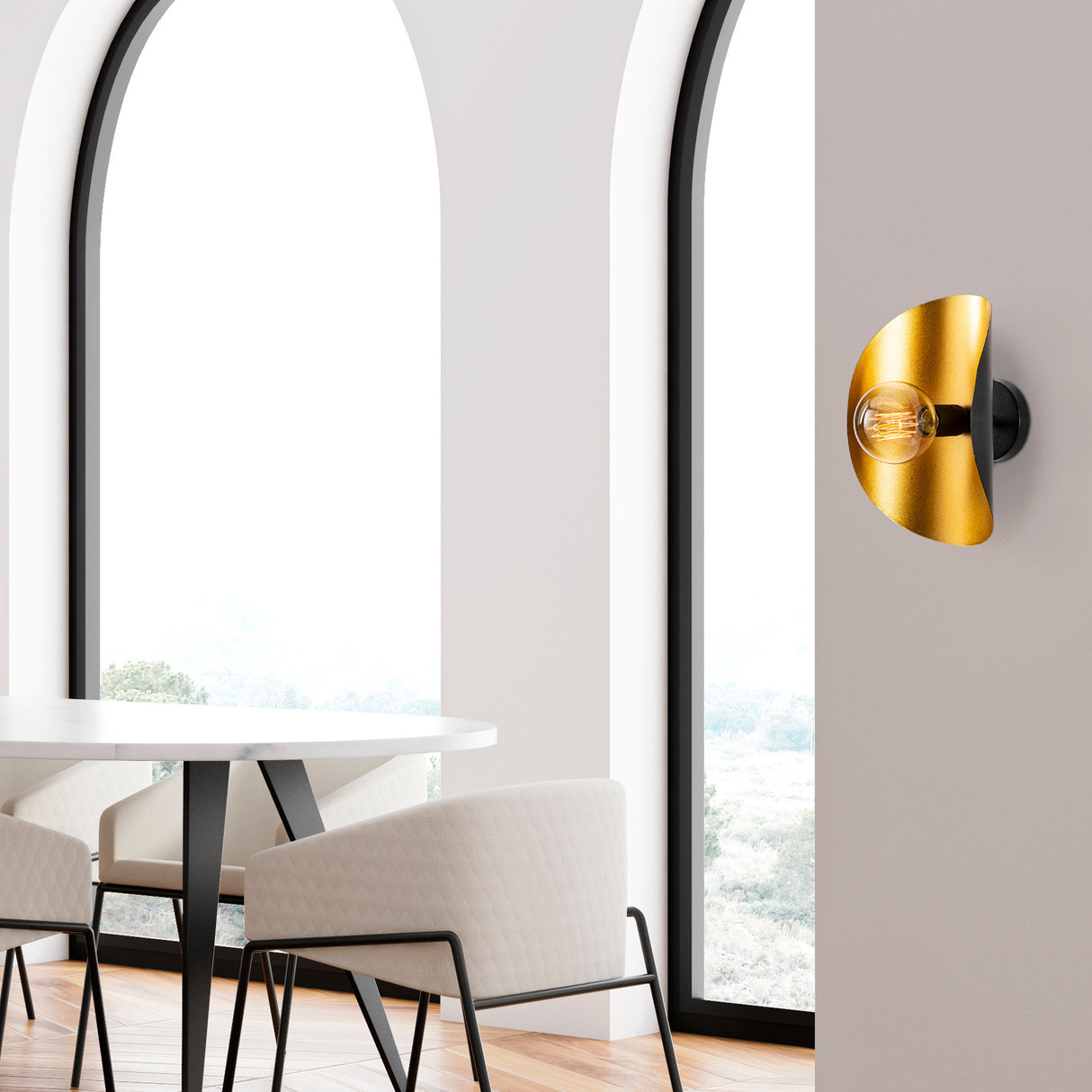 Wandlampen - Wandlamp Zwart Goud Metaal Echelon - Dimehouse