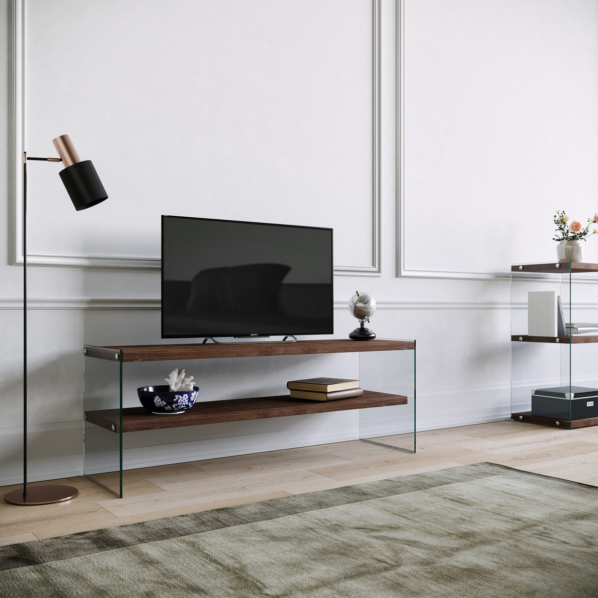 TV Meubels - TV Meubel Coral Donker Walnoot Dennenhout 120x45x35 cm - Dimehouse