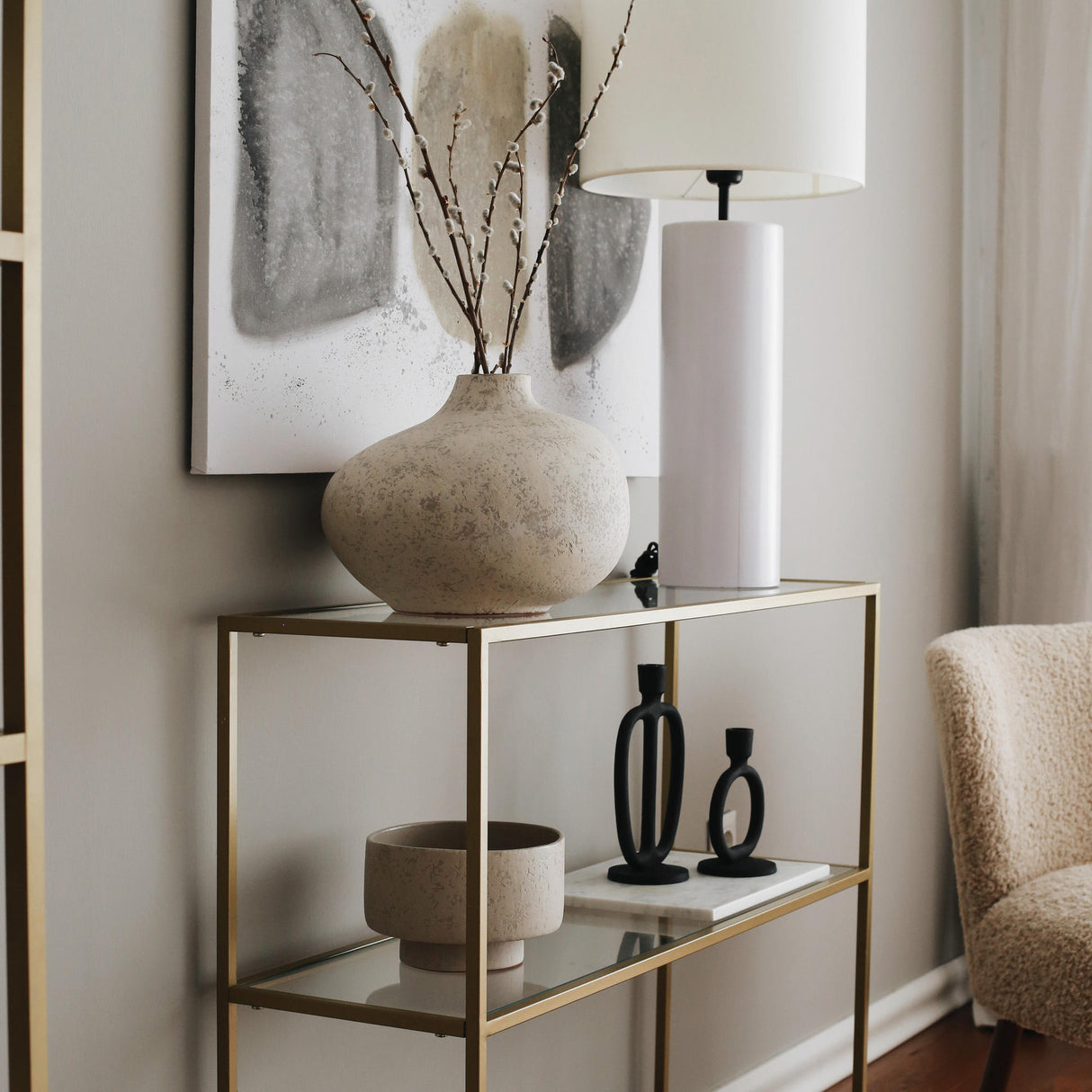 Kaptafels - Kaptafel Avignon Goud Glas 100x85x30 cm - Dimehouse