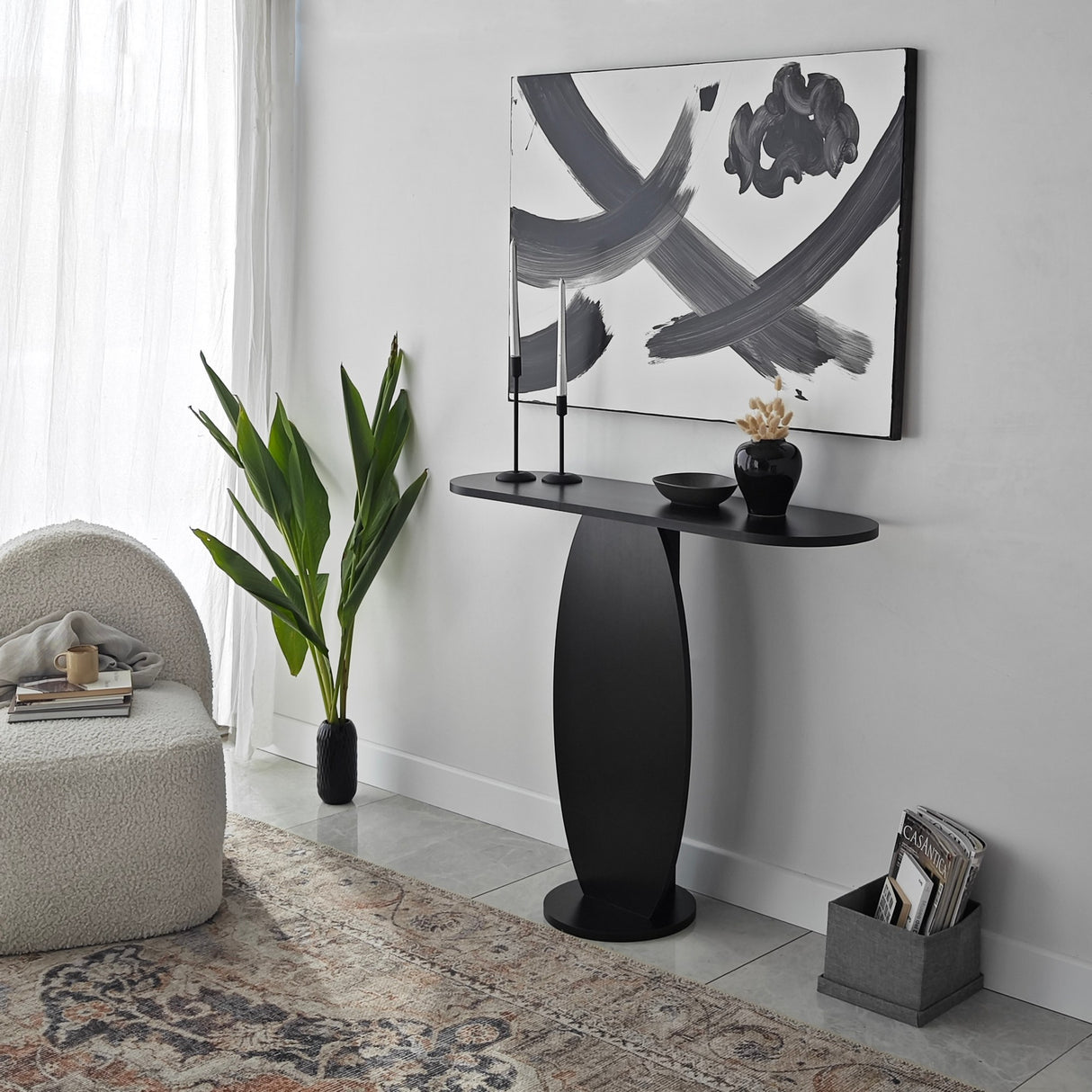 Kaptafels - Kaptafel Ellittica Antraciet Melamine 100x81x30 cm - Dimehouse