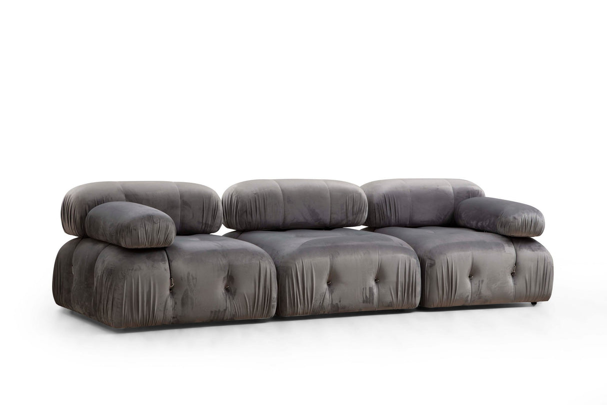 Banken - Modulaire bank 3 - zits Bubble velvet grijs - Dimehouse