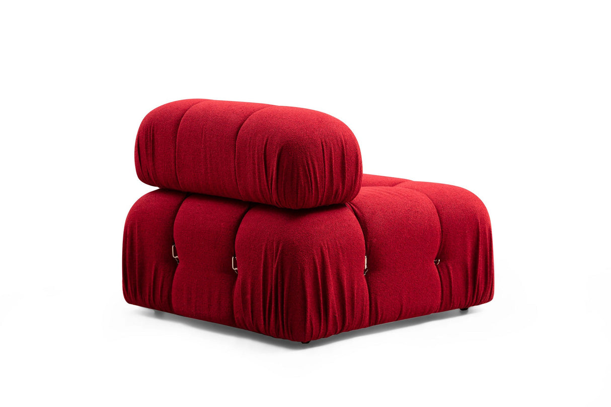 Banken - Modulaire XXL hoekbank Bubble met hocker - velvet rood - Dimehouse