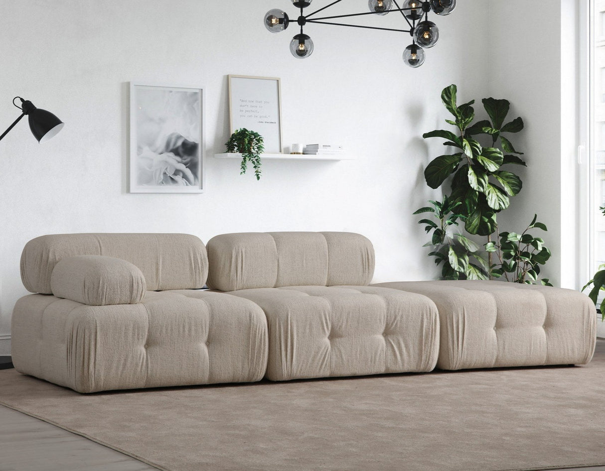 Banken - Modulaire bank 2 - zits met hocker Doblo licht beige - Dimehouse