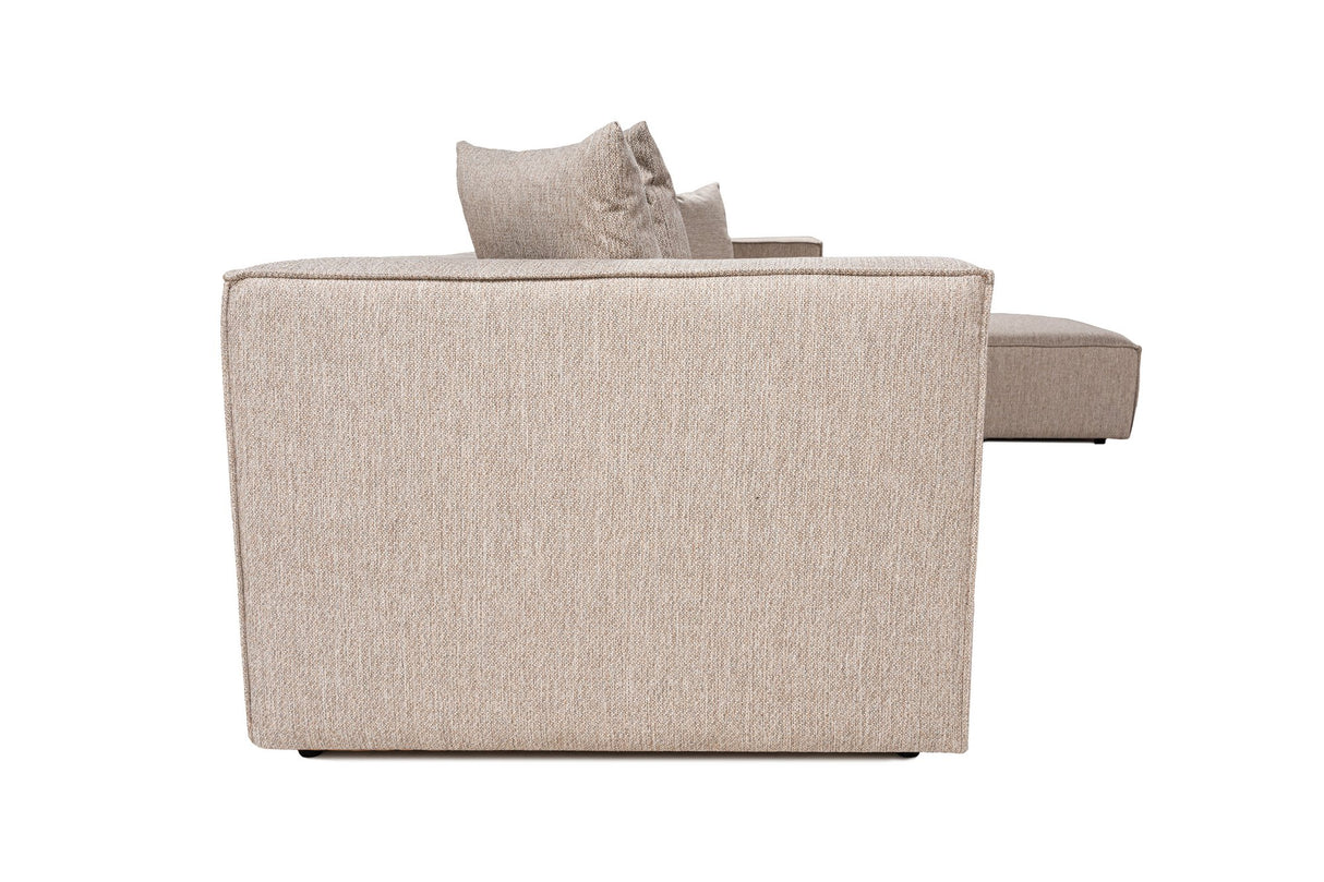 Banken - Modulaire XXL hoekbank beige linnen 430 cm breed Sora - Dimehouse