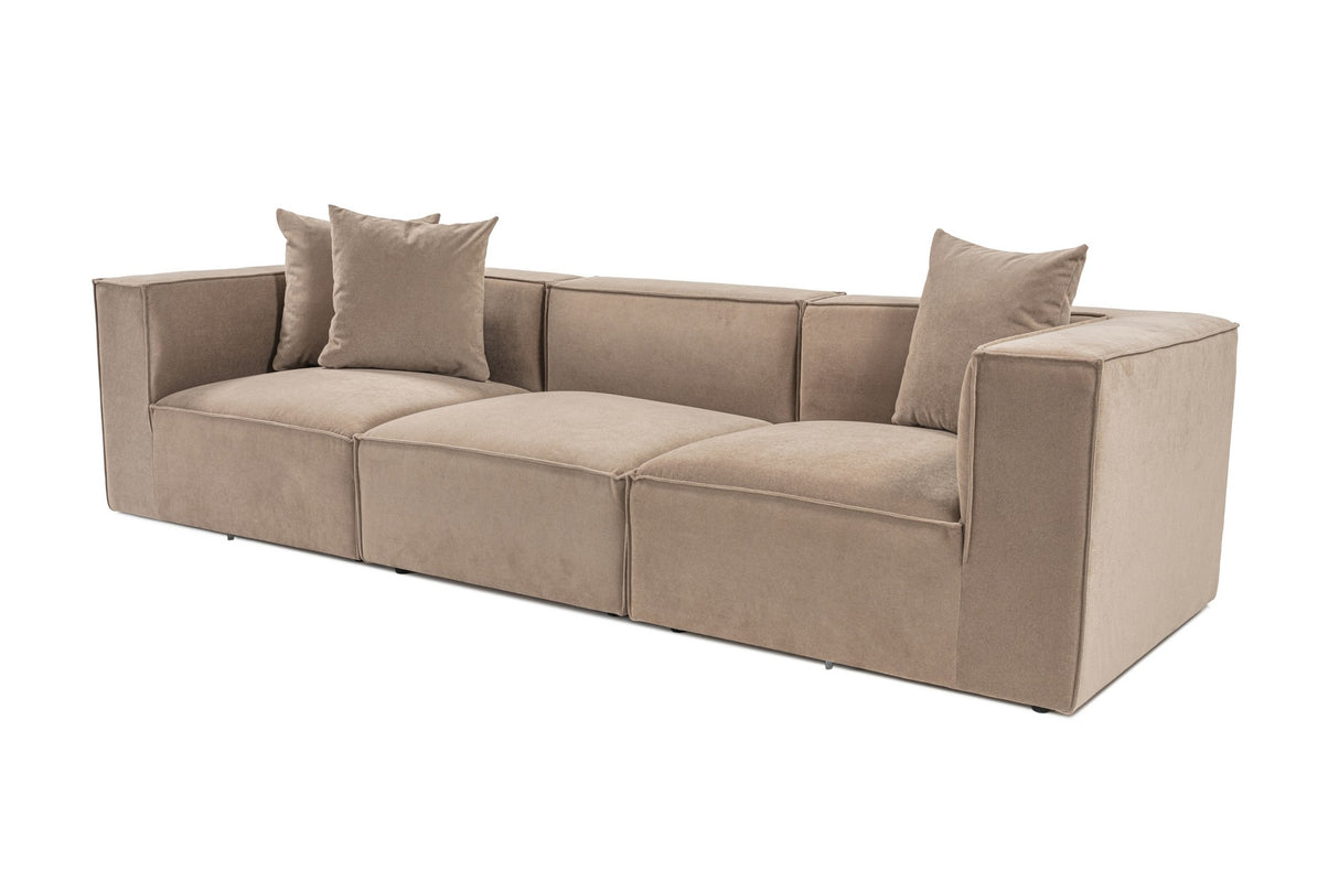 Banken - Modulaire XXL 3 - zits bank Sora 325 cm breed in Cappucino linnen - Dimehouse