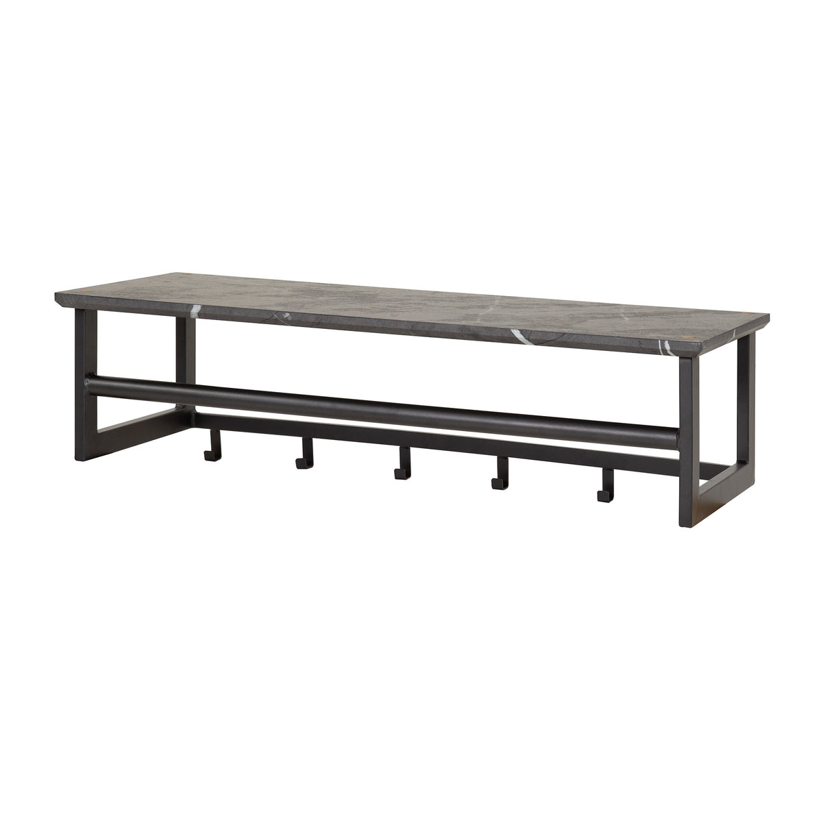 Garderobe Kris 6-Haken Schwarz - Mit Stange