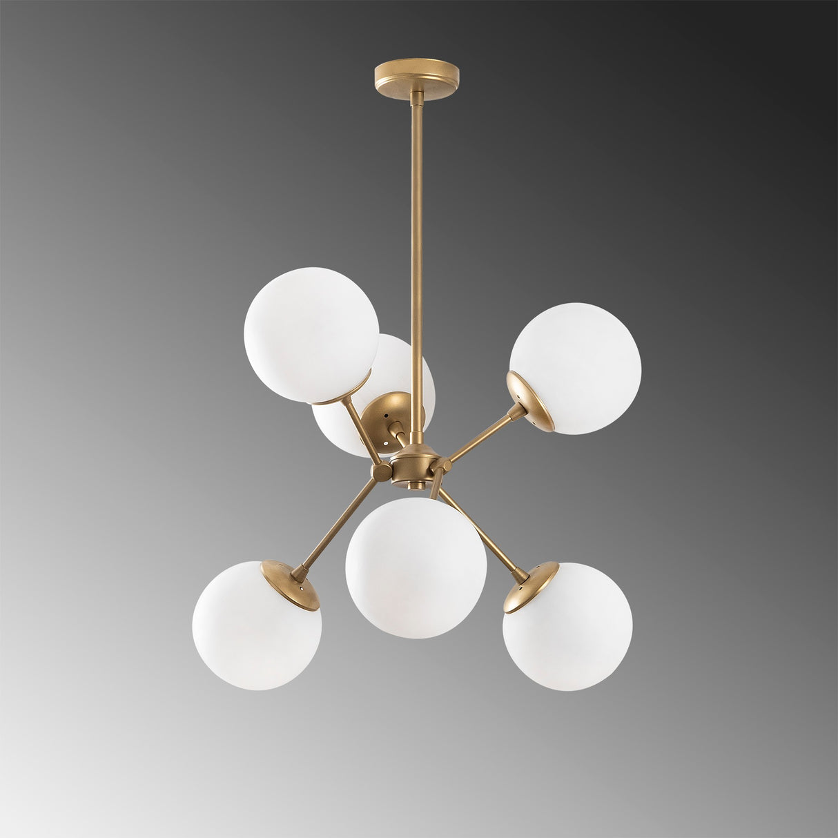 Hanglampen - Hanglamp 6 - lichts Goud Glas Sereno - Dimehouse