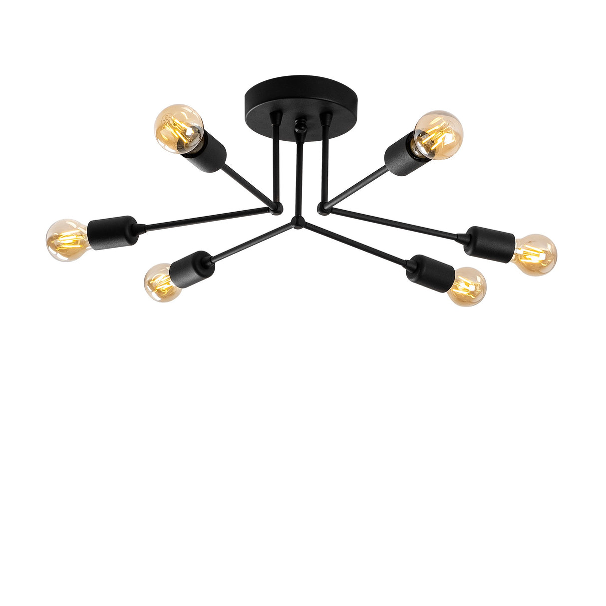 Plafondlampen - Plafondlamp Zwart Metaal Sentinel - Dimehouse