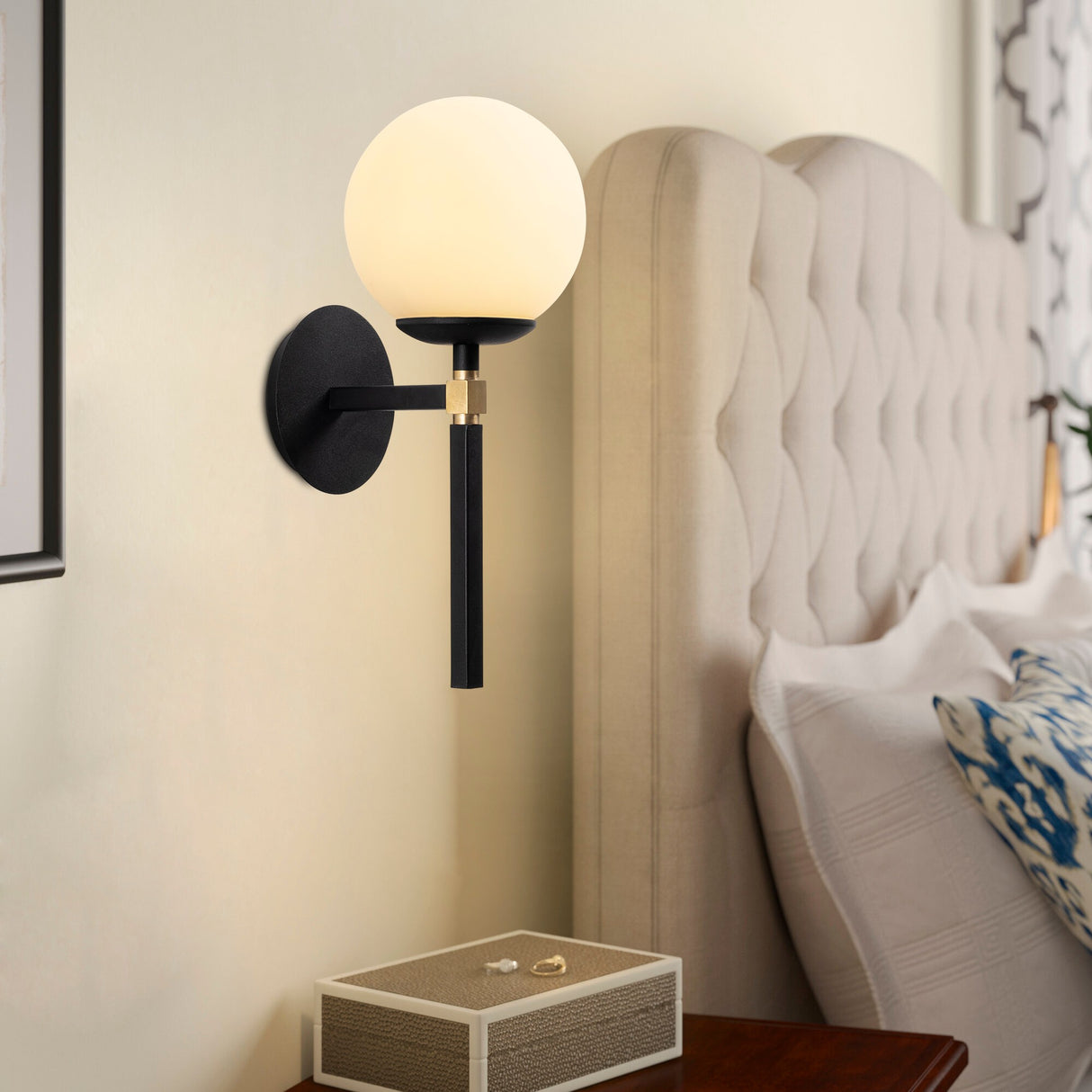 Wandlampen - Wandlamp Zwart Glas Sereno - Dimehouse