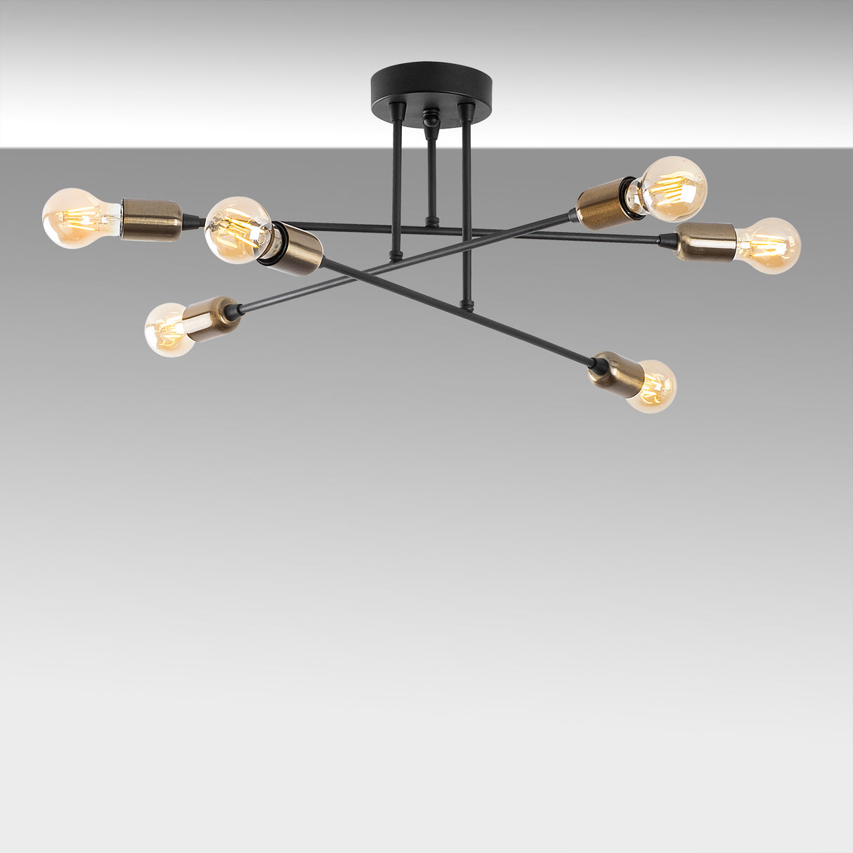 Plafondlampen - Plafondlamp Zwart Metaal Jade - Dimehouse
