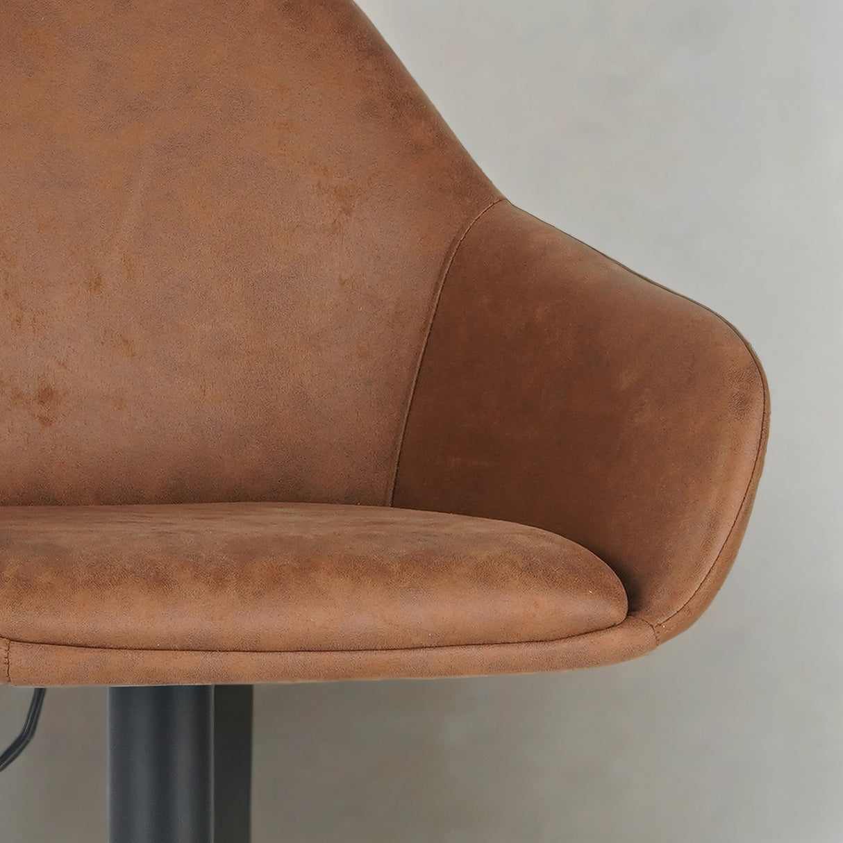 Barkrukken - Venom Barkruk Cognac Eco - leer - Verstelbare Draaibare Barstoel met Armleuning - Dimehouse