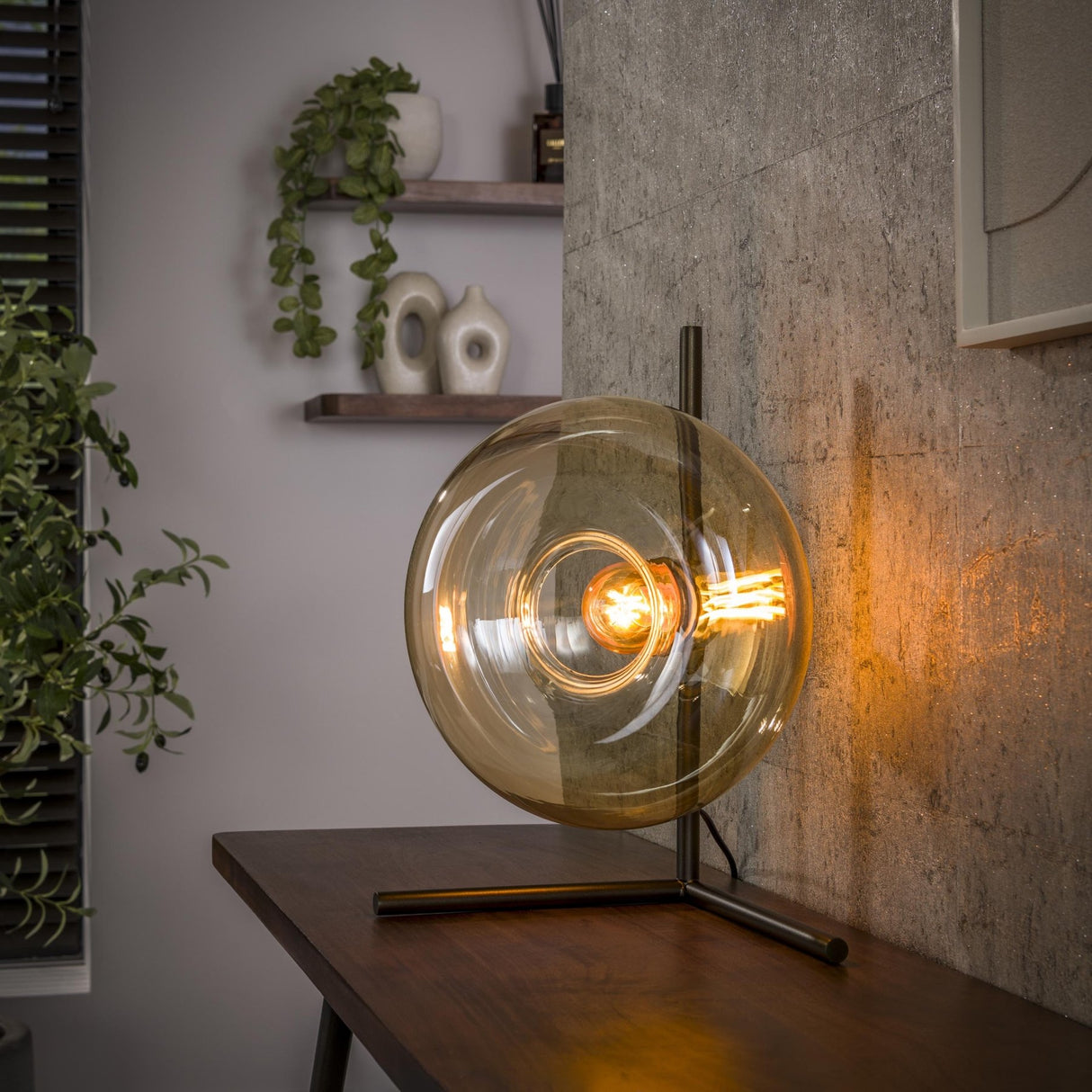 Tafellampen - Tafellamp Sola Amber Glas 40 cm - Dimehouse