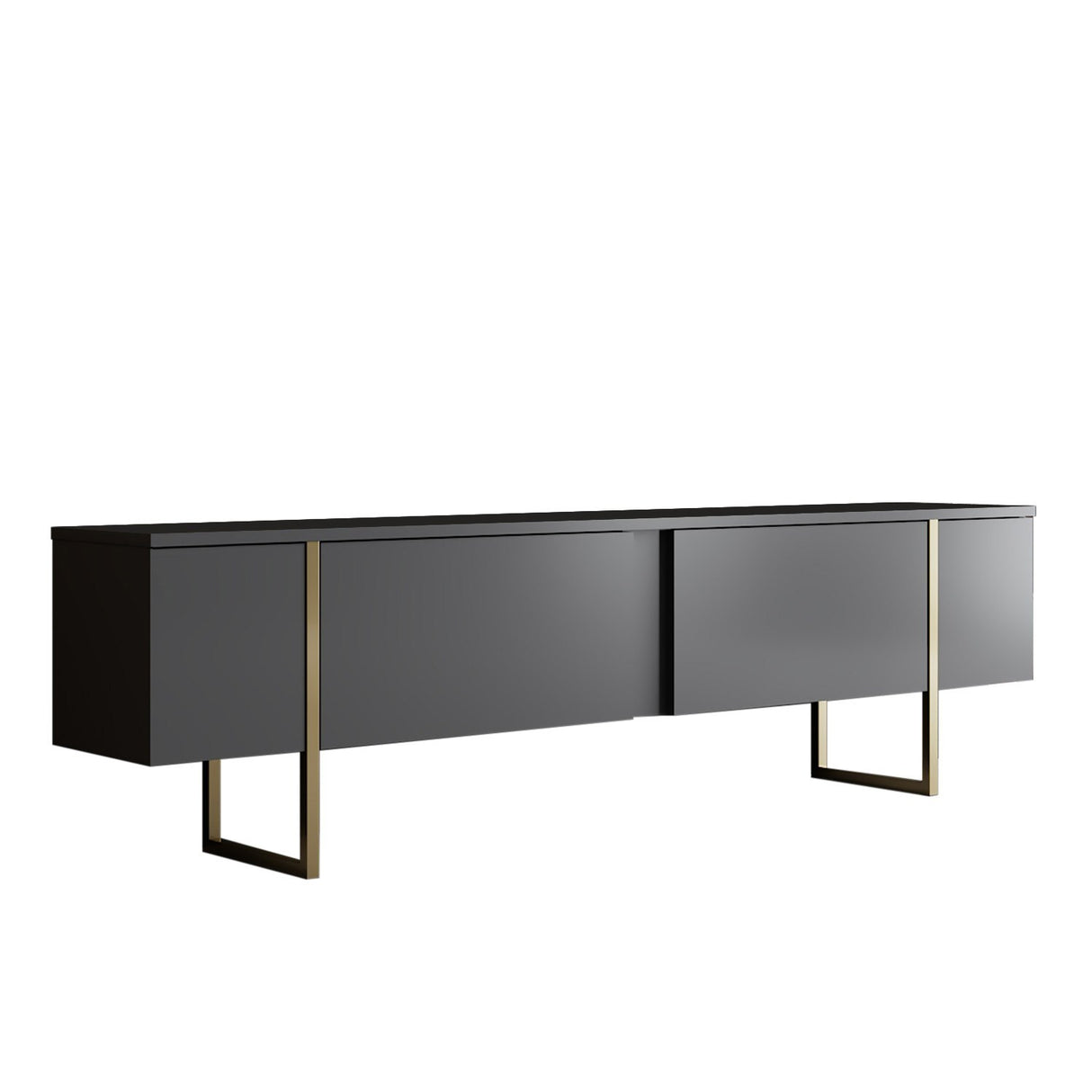 Meubelsets - Meubelset Antraciet Luxe - Salontafel + TV Meubel - Gouden Frame - Dimehouse