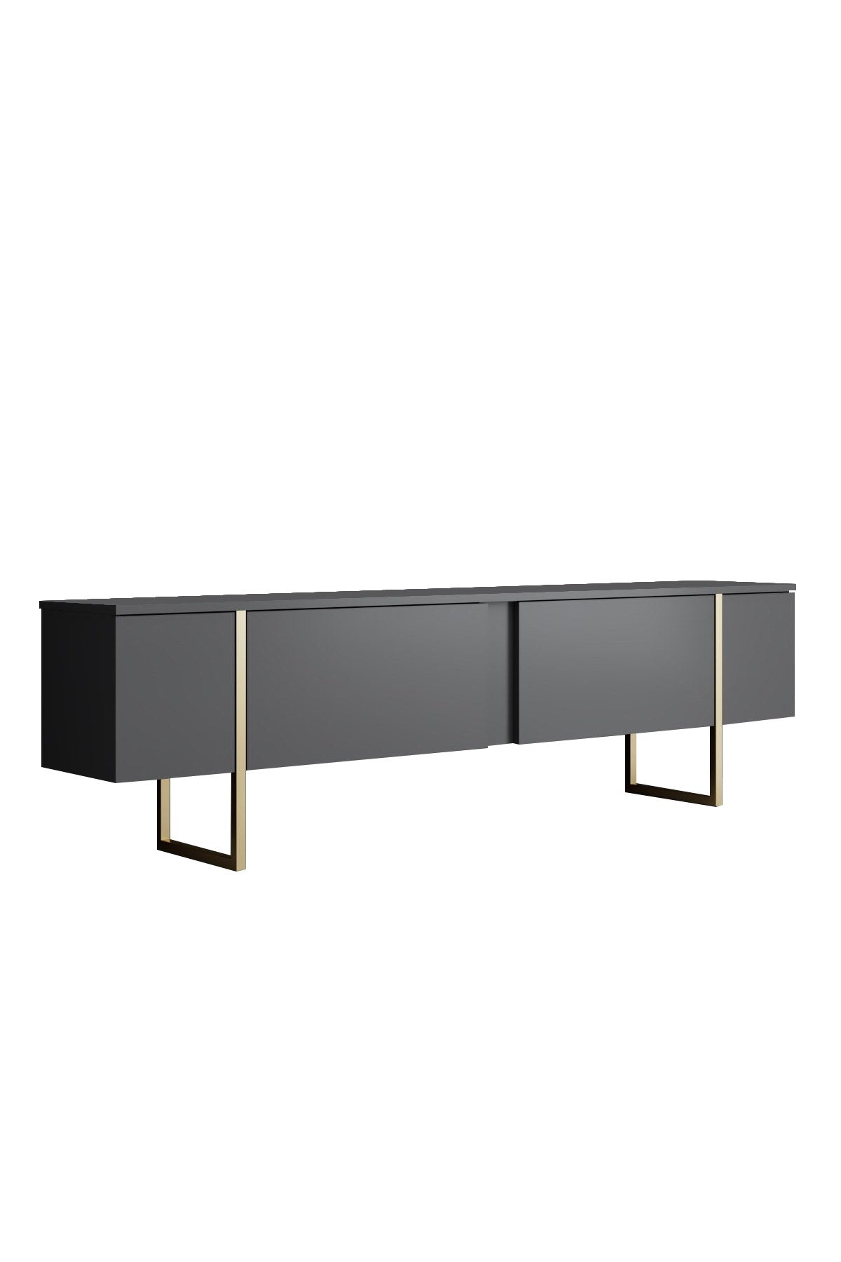 Meubelsets - Meubelset Antraciet Luxe - Salontafel + TV Meubel + Dressoir - Gouden Frame - Dimehouse