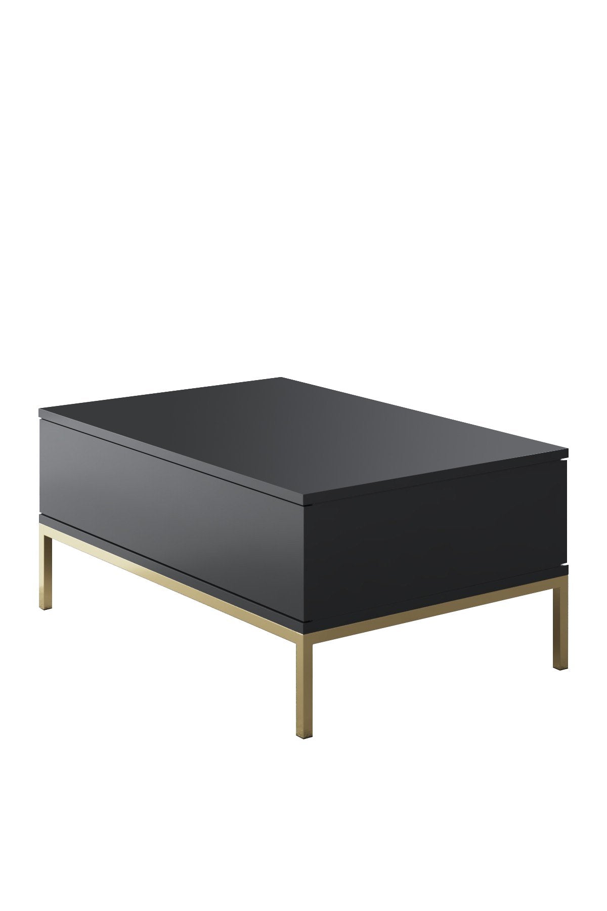 Salontafels - Rechthoekige Salontafel Antraciet Lord 90x60 - Gouden Frame - Dimehouse