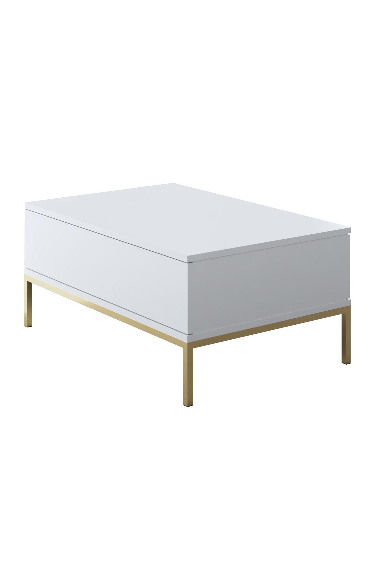 Salontafels - Rechthoekige Salontafel Wit Lord 90x60 - Gouden Frame - Dimehouse