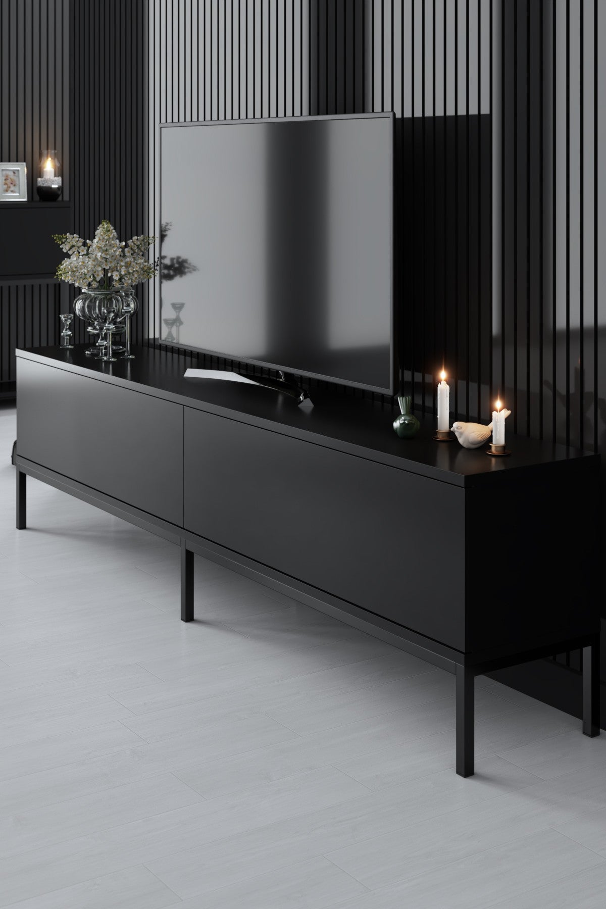Meubelsets - Meubelset Zwart Lord - Salontafel + TV Meubel + Dressoir - Zwart Frame - Dimehouse