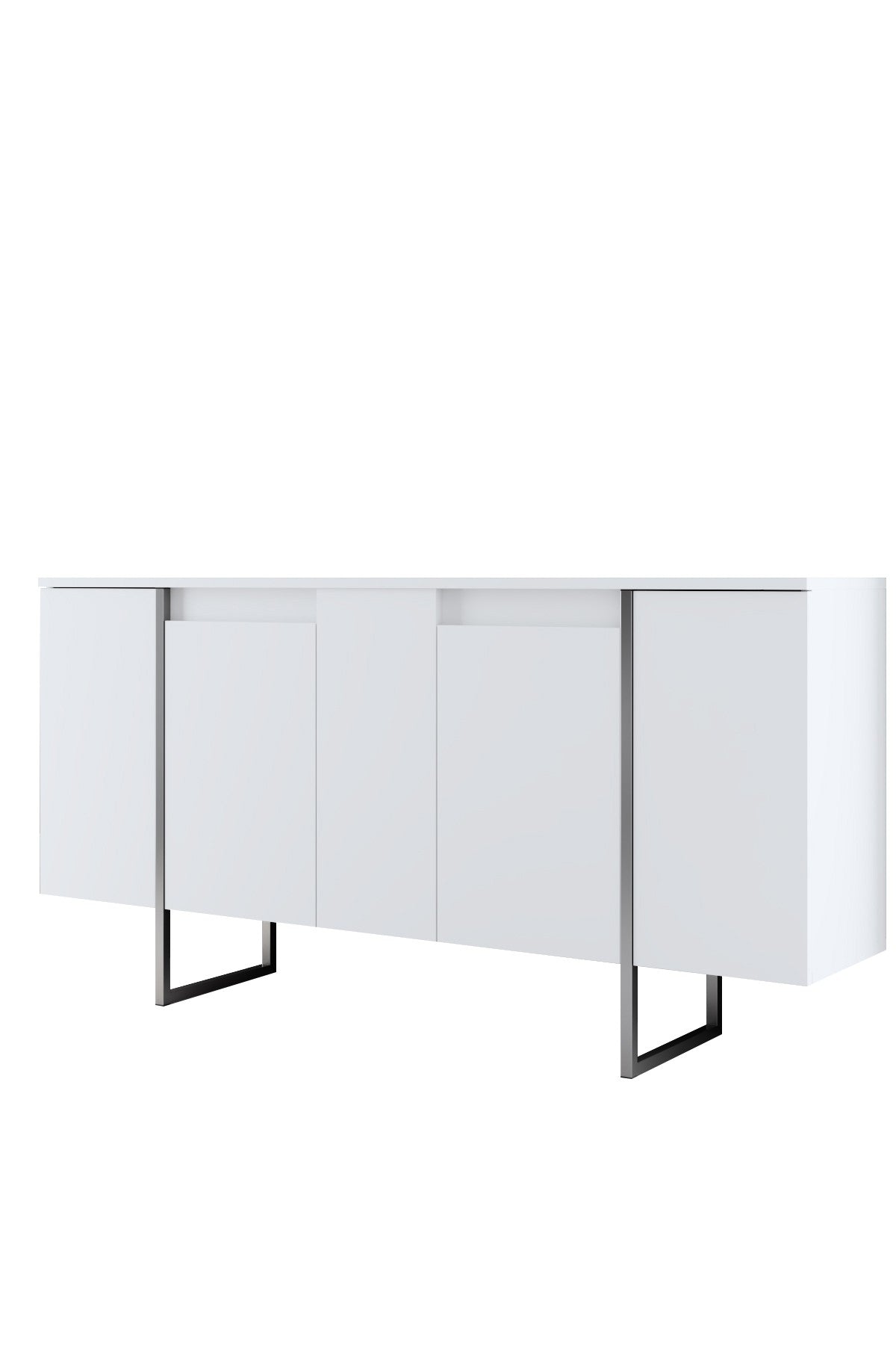 Meubelsets - Meubelset Wit Luxe - Salontafel + TV Meubel + Dressoir Luxe - Zilver Frame - Dimehouse