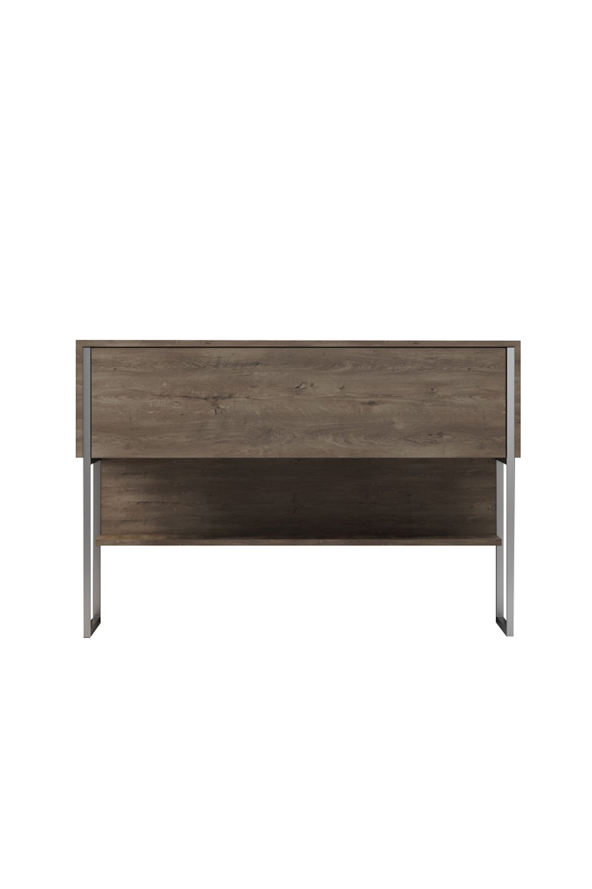 Dressoirs - Modern Dressoir Walnoot Luxe 120x80x30 - Zilver Frame - Eén Vak - Dimehouse