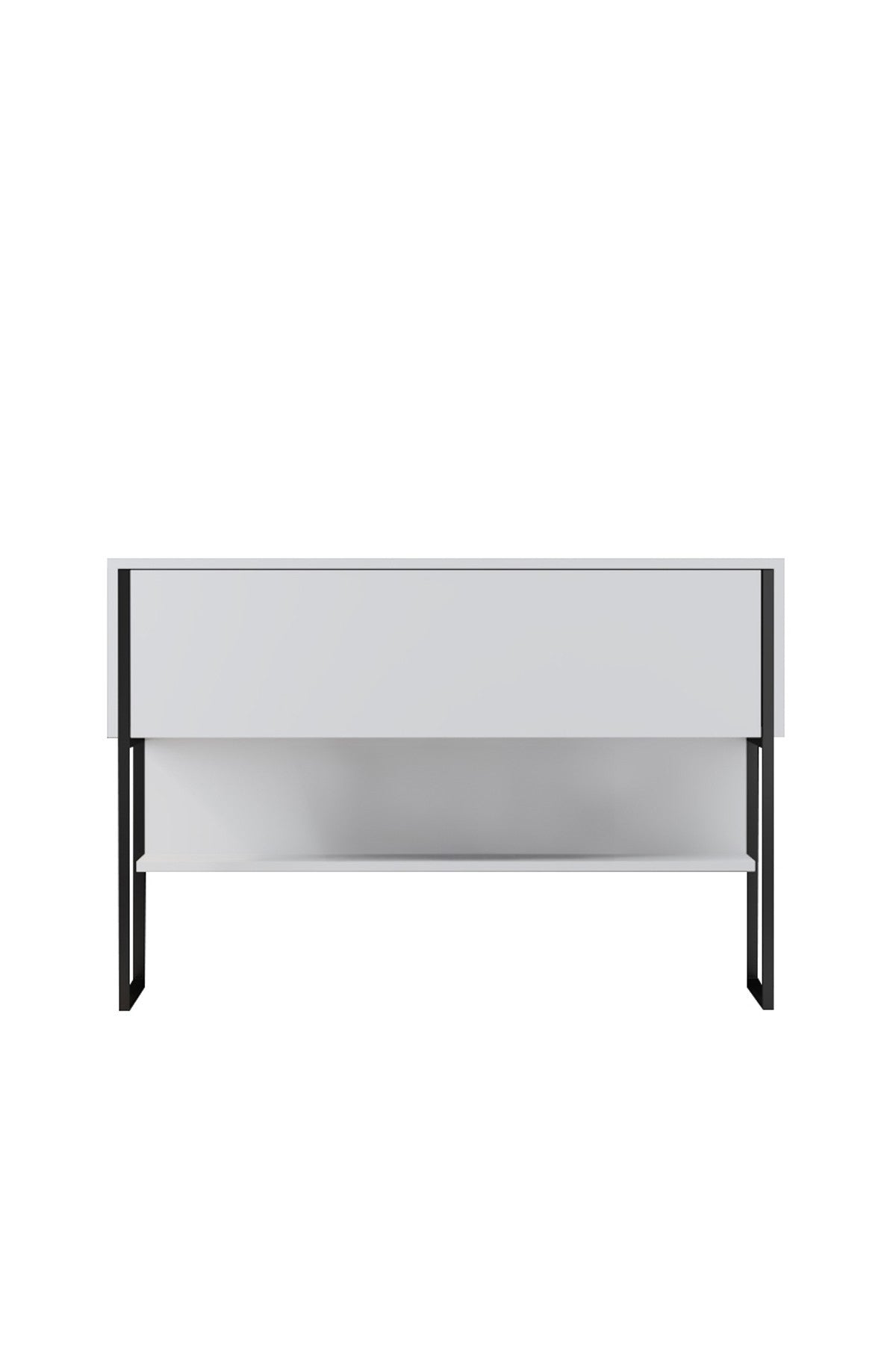 Dressoirs - Modern Dressoir Wit Luxe 120x80x30 - Zwart Frame - Eén Vak - Dimehouse