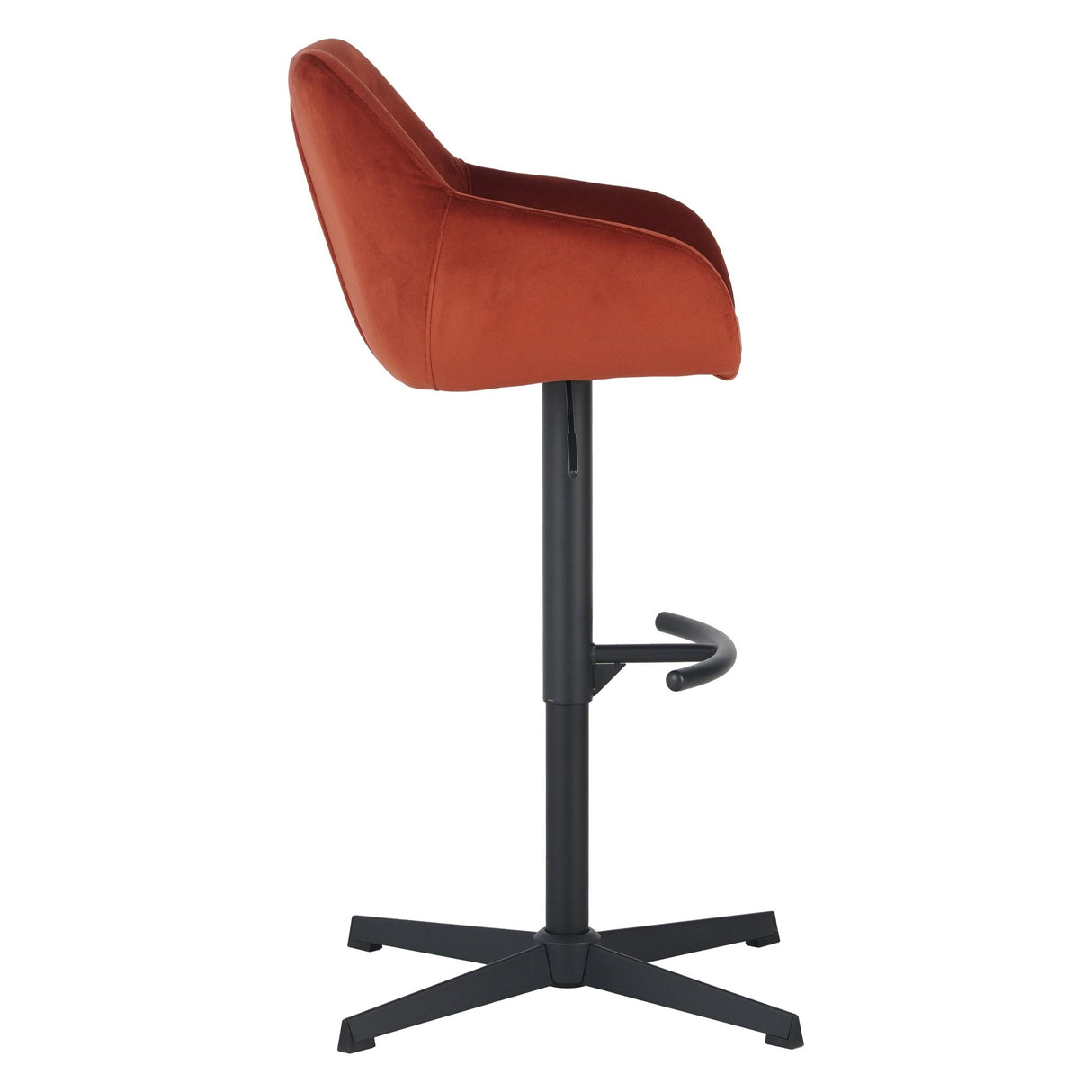 Barkrukken - Venom Barkruk Copper Velvet - Verstelbare Draaibare Barstoel met Armleuning - Dimehouse