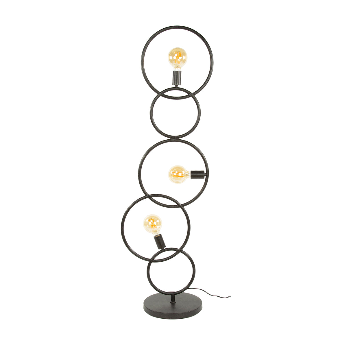 Vloerlampen - Zwarte vloerlamp 3 - lichts industrieel 140 cm - Dimehouse