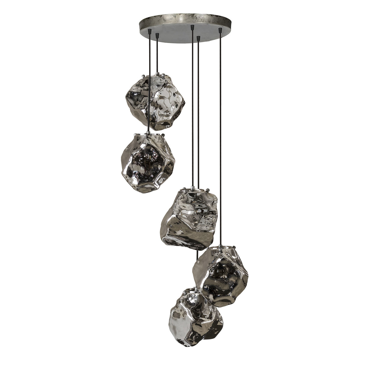 Hängelampe Rocks DH Innenraum verchromt LxBxH 79x55x36 Glas Weiß Foto Vorderansicht