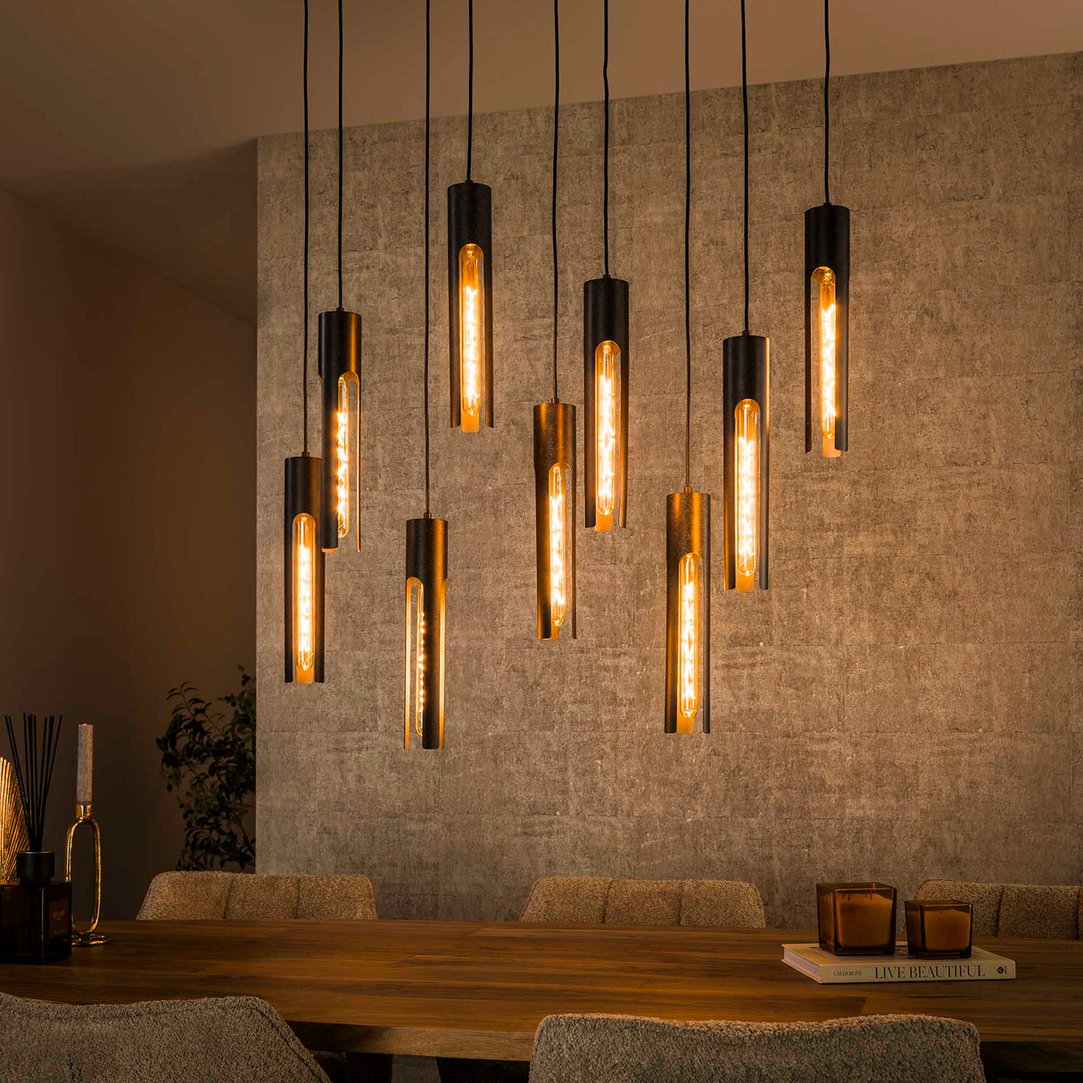 Hanglampen - Hanglamp Judy 9 - lichts zwart - Dimehouse