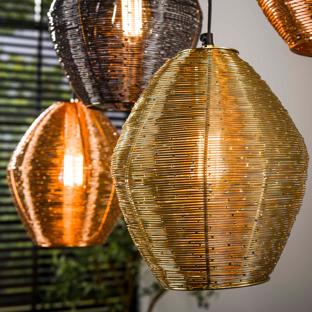 Hanglampen - Hanglamp Wez 5 - lichts gekleurd nikkel - Dimehouse