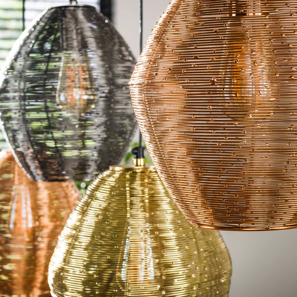 Hanglampen - Hanglamp Wez 5 - lichts gekleurd nikkel - Dimehouse