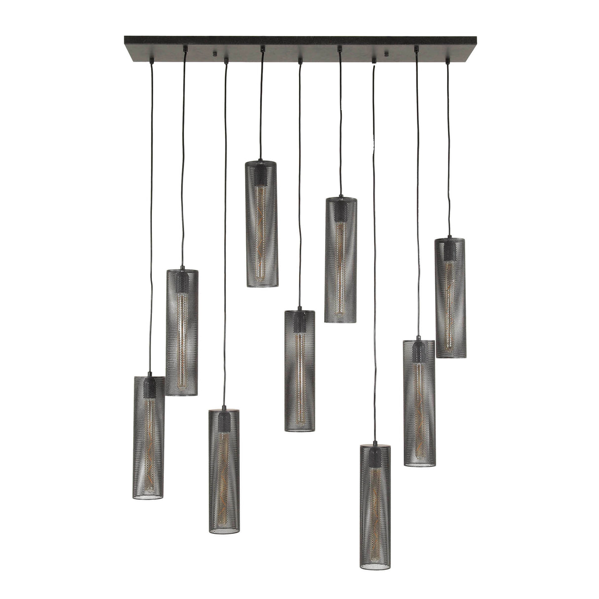 Hanglampen - Hanglamp Zavi 9 - lichts mesh zwart - Dimehouse