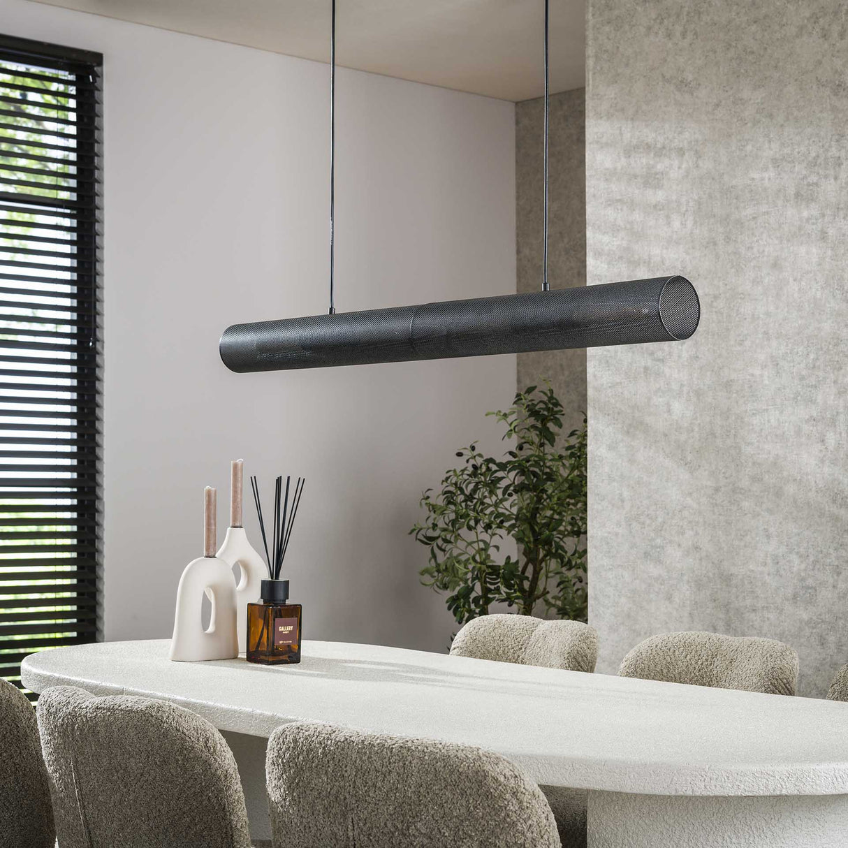 Hanglampen - Hanglamp Zavi 120 cm mesh zwart - Dimehouse