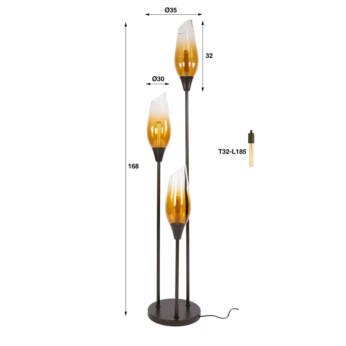 Stehlampe Kokon in Sienabraun