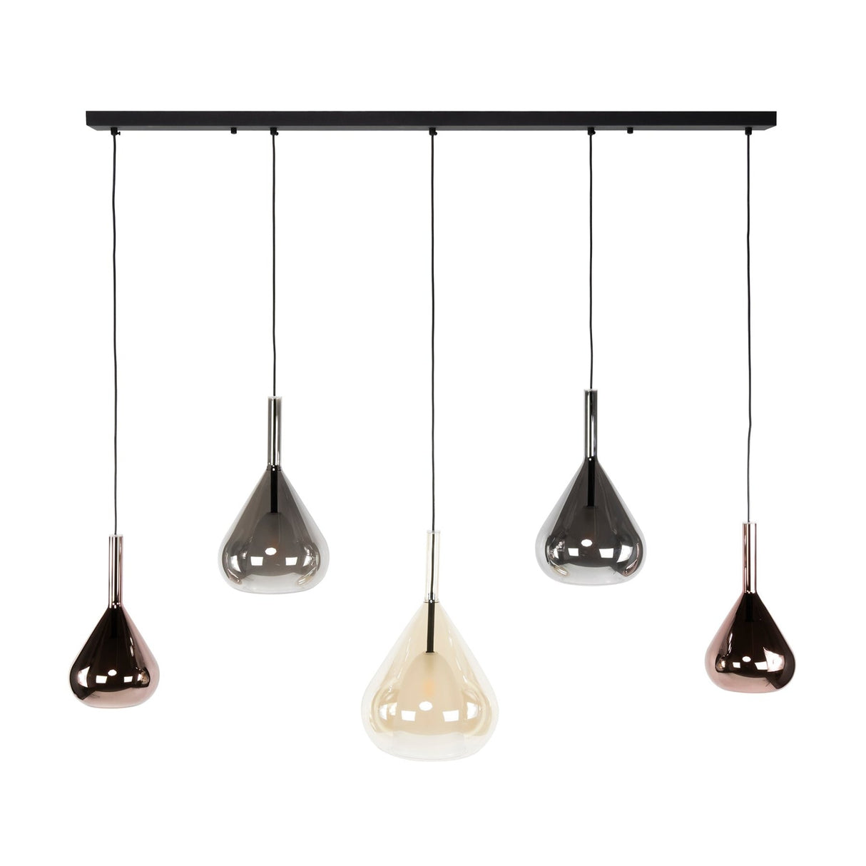 Hanglampen - Moderne Hanglamp Noxen 5 - lichts Gekleurd Glas - Dimehouse