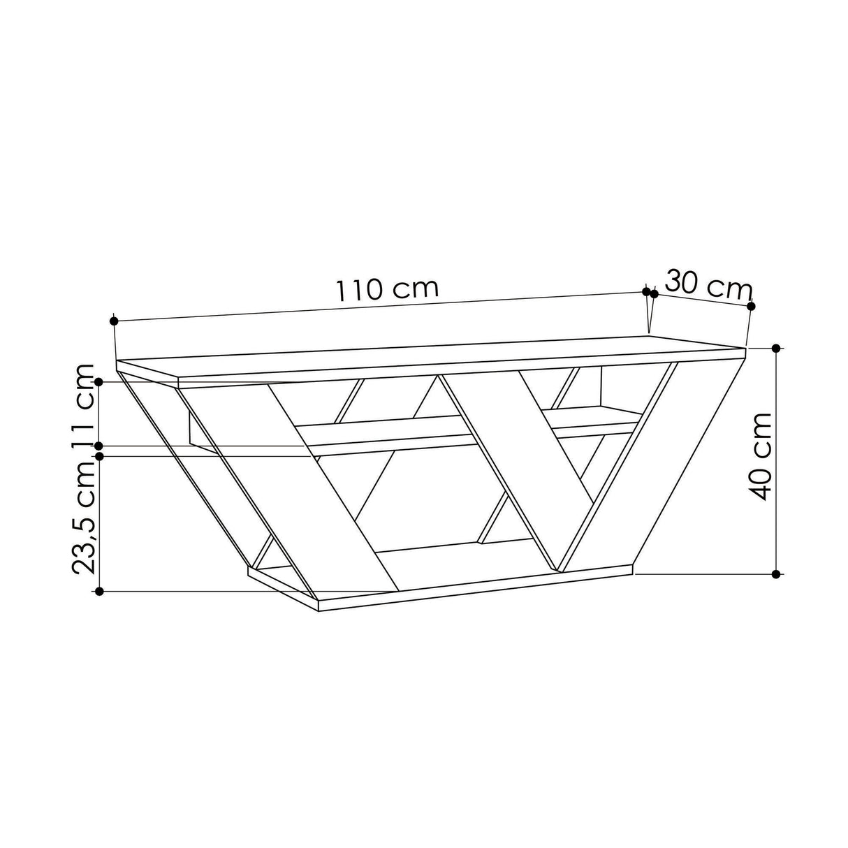 TV Meubels - TV Meubel Pipralla Eik Melamine 110x40x30 cm - Dimehouse