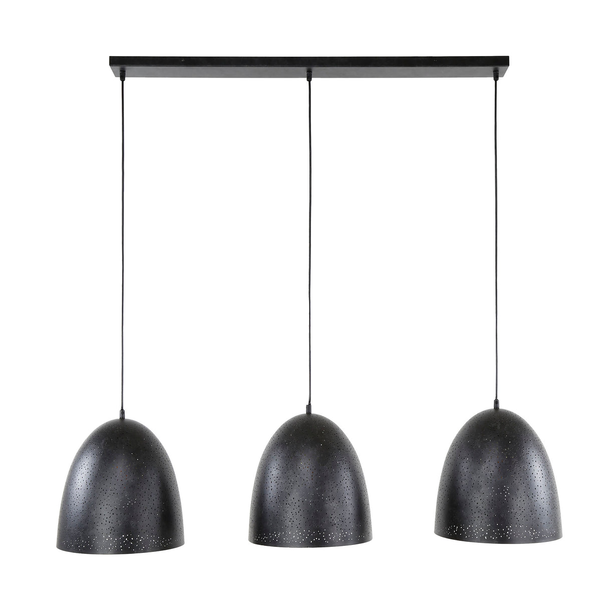Hanglampen - Industriële Hanglamp Kylian 3 - lichts Metaal Zwart - Dimehouse