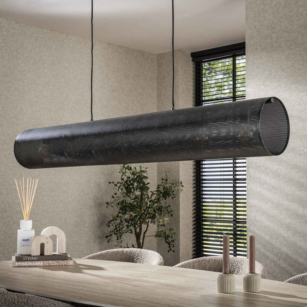 Hanglampen - Hanglamp Knox 7 - lichts XL mesh zwart - Dimehouse