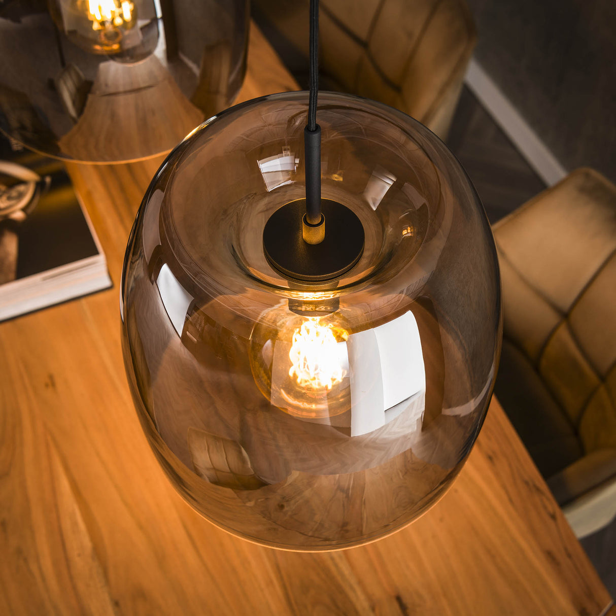 Hanglampen - Hanglamp Dain 3 - lichts chroomkleurig glas - Dimehouse