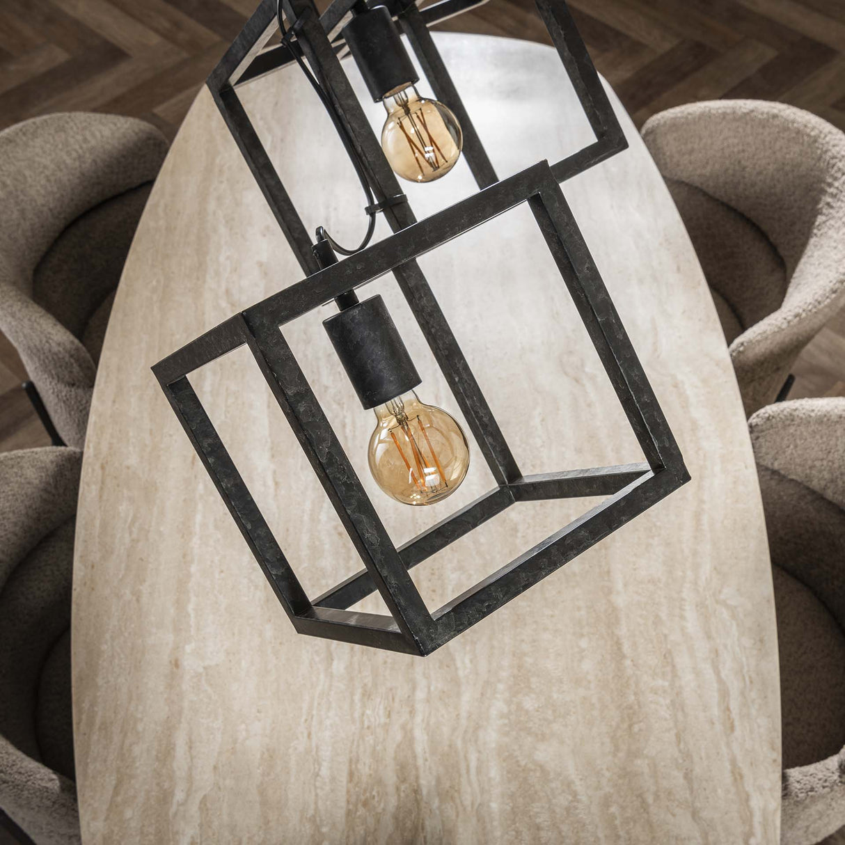 Hanglampen - Hanglamp Drew 4 - lichts kubus zwart - Dimehouse