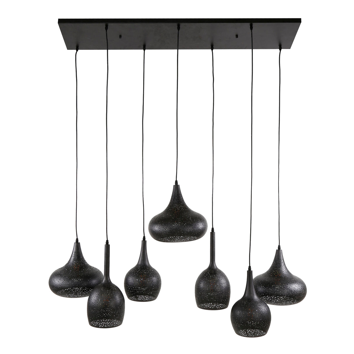 Hanglampen - Hanglamp Zeno 7 - lichts metaal zwart - Dimehouse