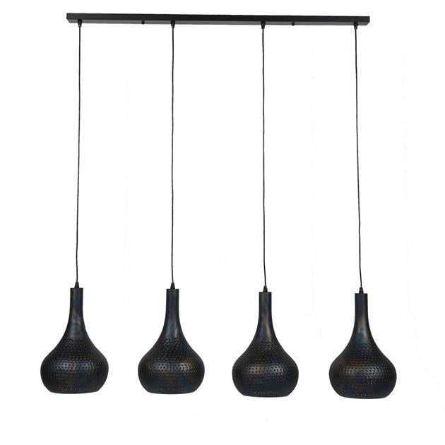 Hängelampe Aya 4 Schwarz-Braun DH Innenraum Braun LxBxH 123x45x28 Schwarzbraun Weiß Foto Vorderansicht