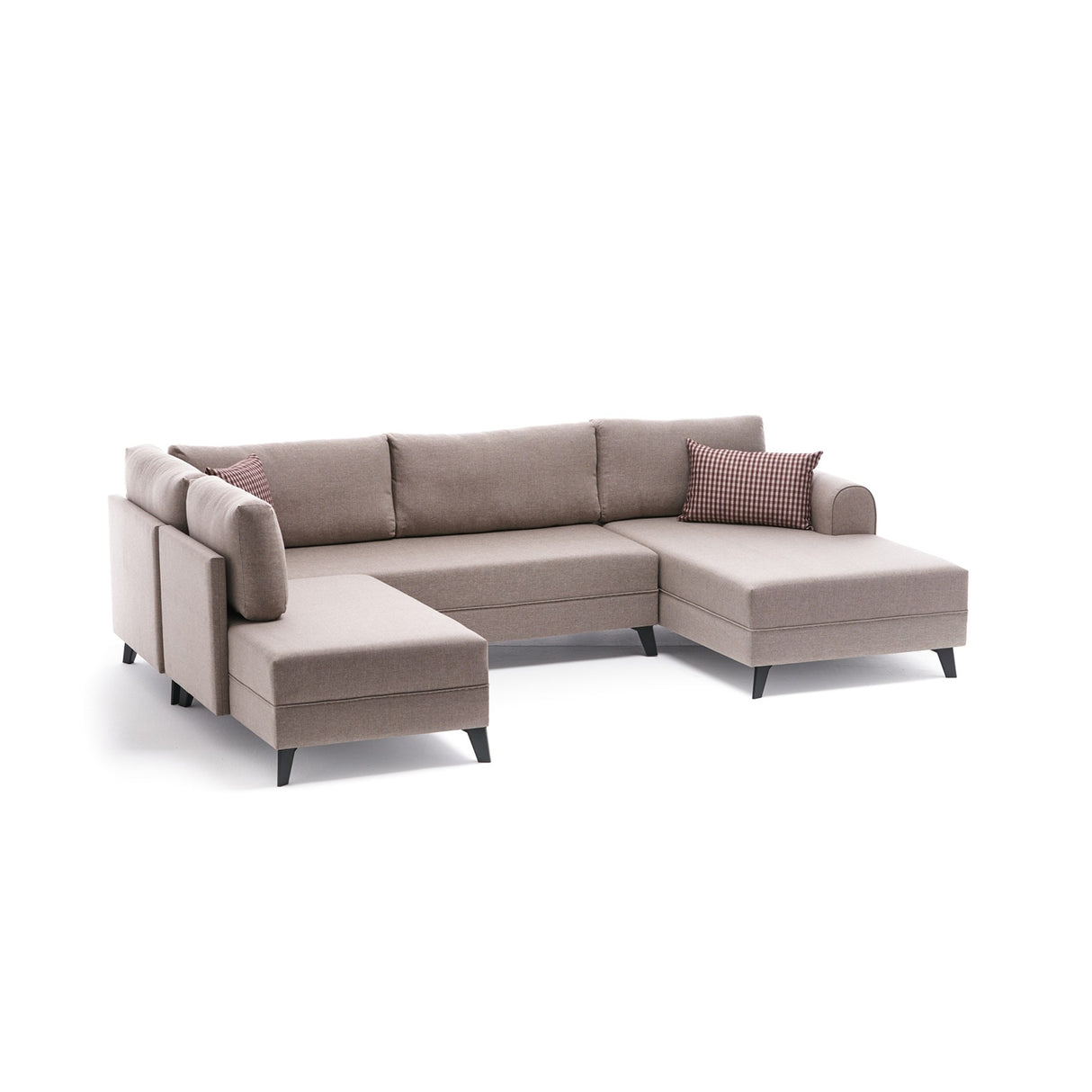 Banken - Slaapbank Beige stof - U - bank - XXL 300x202x152cm - Belen - Dimehouse