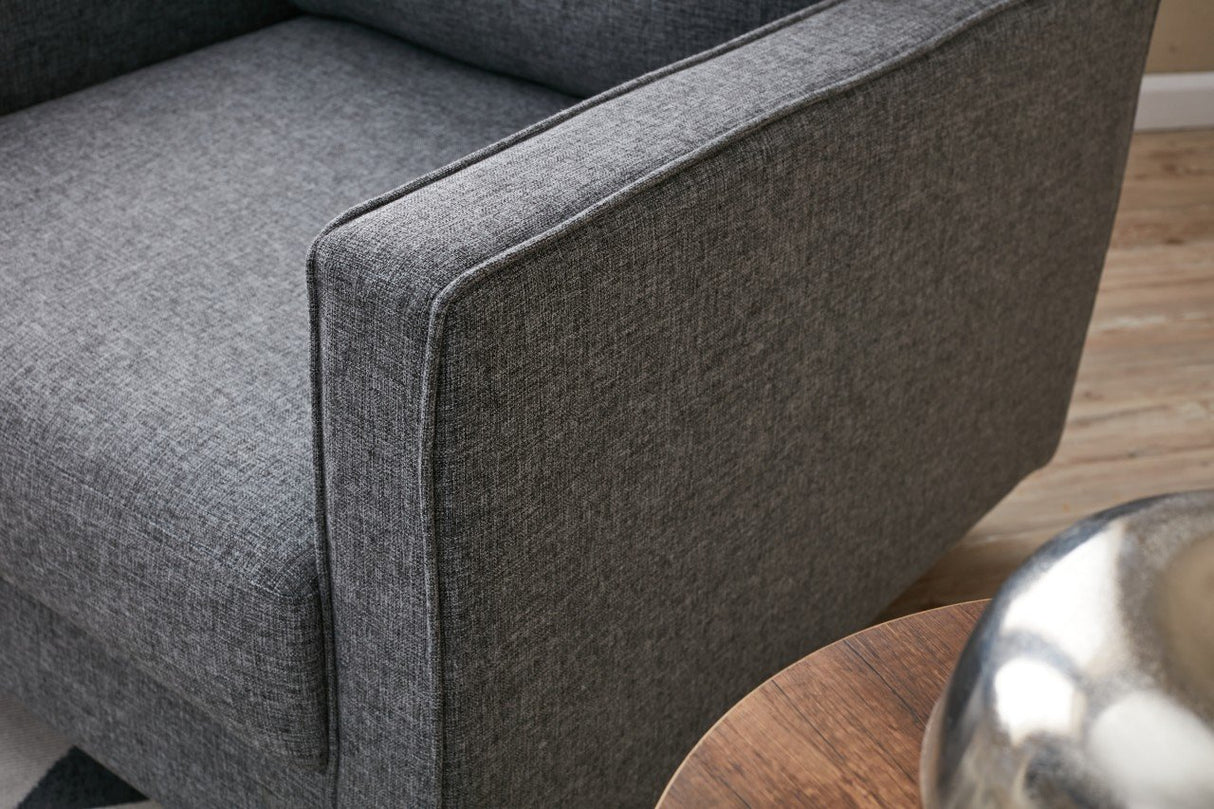 Fauteuils - Modern landelijke fauteuil grijs stof Eva - Dimehouse
