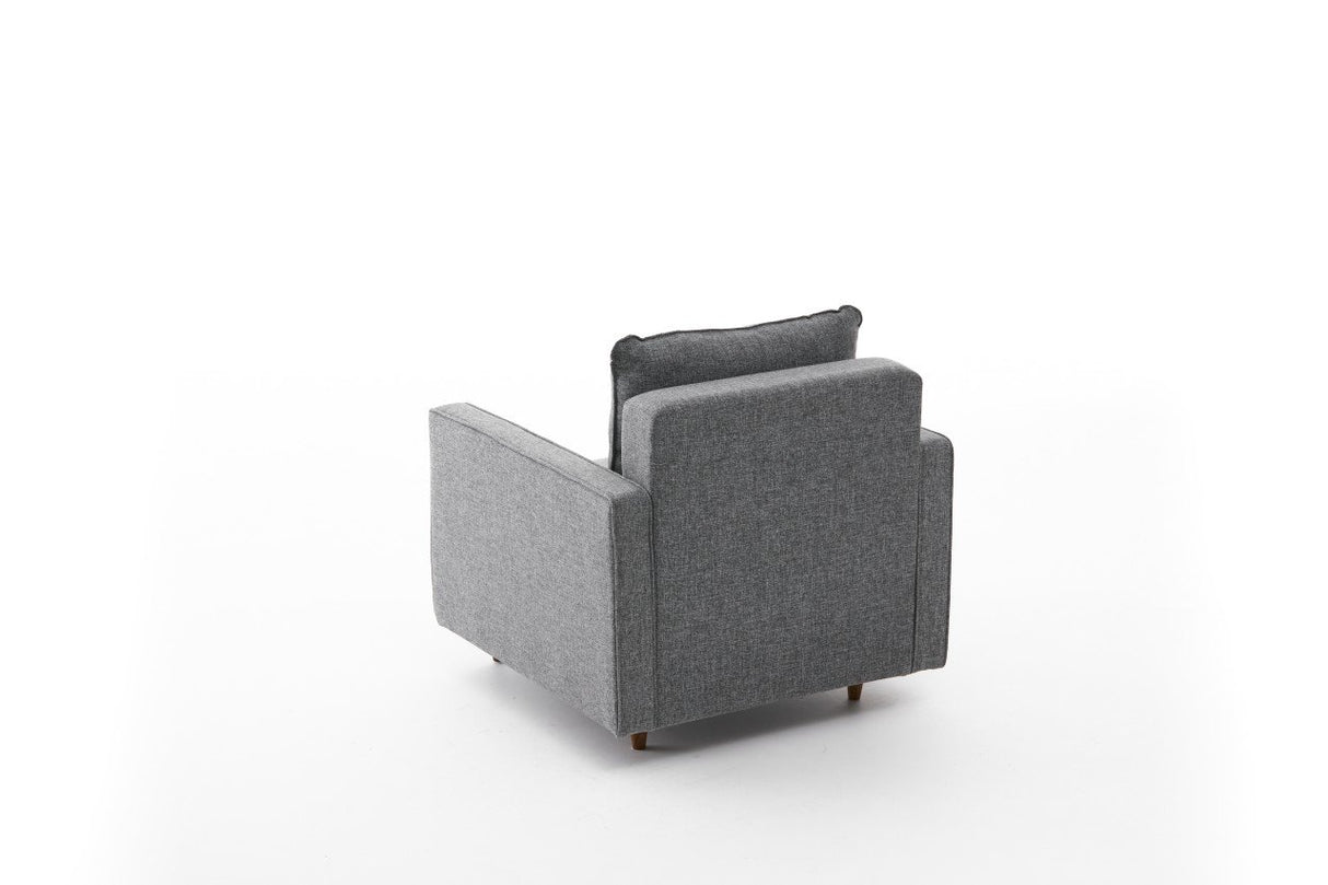 Fauteuils - Modern landelijke fauteuil grijs stof Eva - Dimehouse