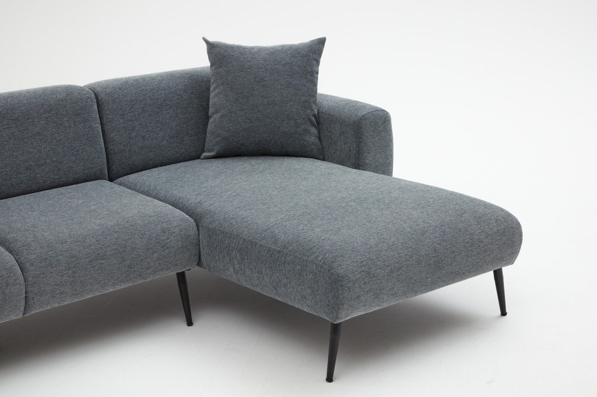 Banken - Hoekbank antraciet stof - Hoge slanke poten - massief binnenwerk - 252 x 155 cm - Side - Dimehouse