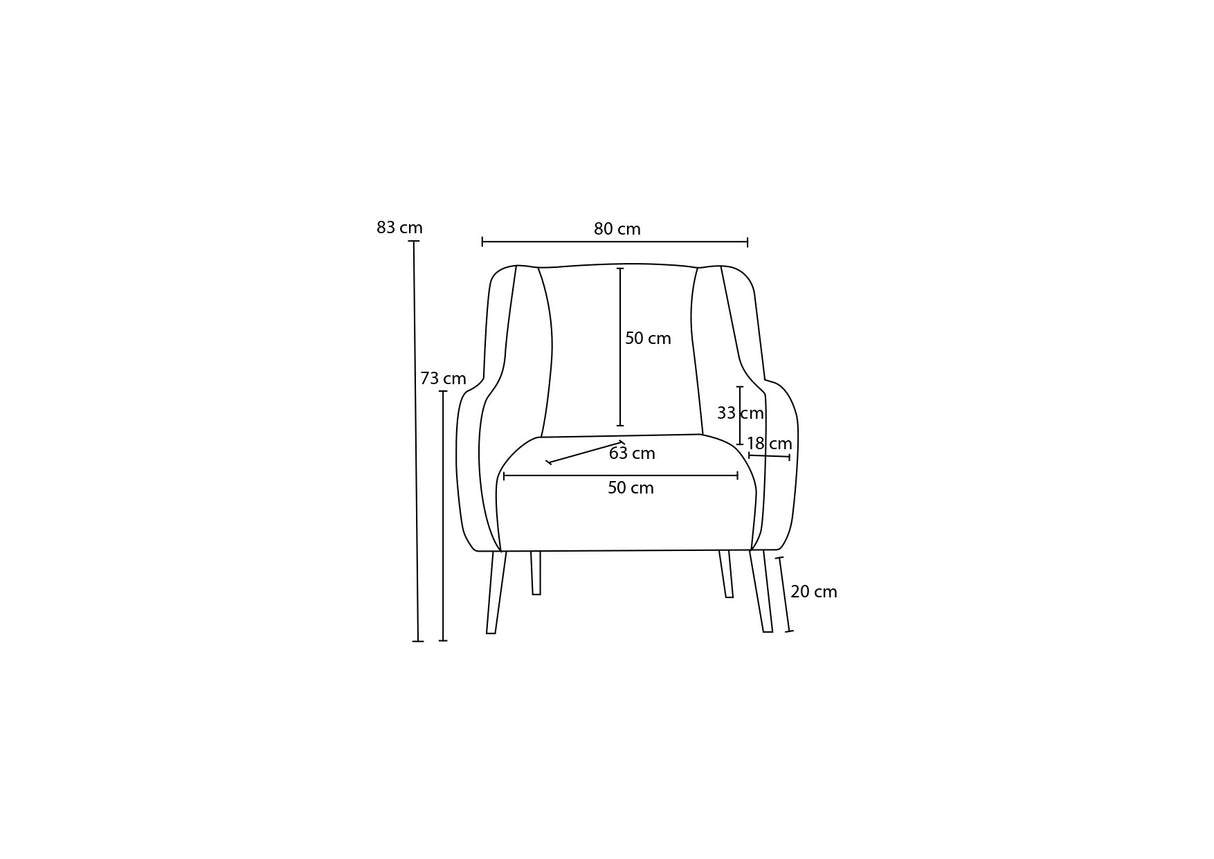 Fauteuils - Moderne fauteuil Grijs linnen stof met hoge poot Revos - Dimehouse