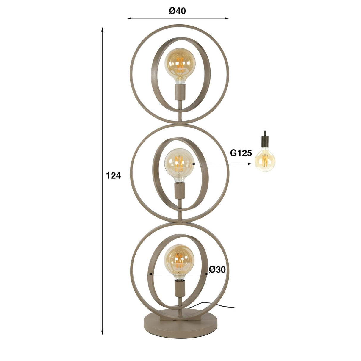 Vloerlampen - Moderne Vloerlamp Beige Otan 3 - lichts - Dimehouse