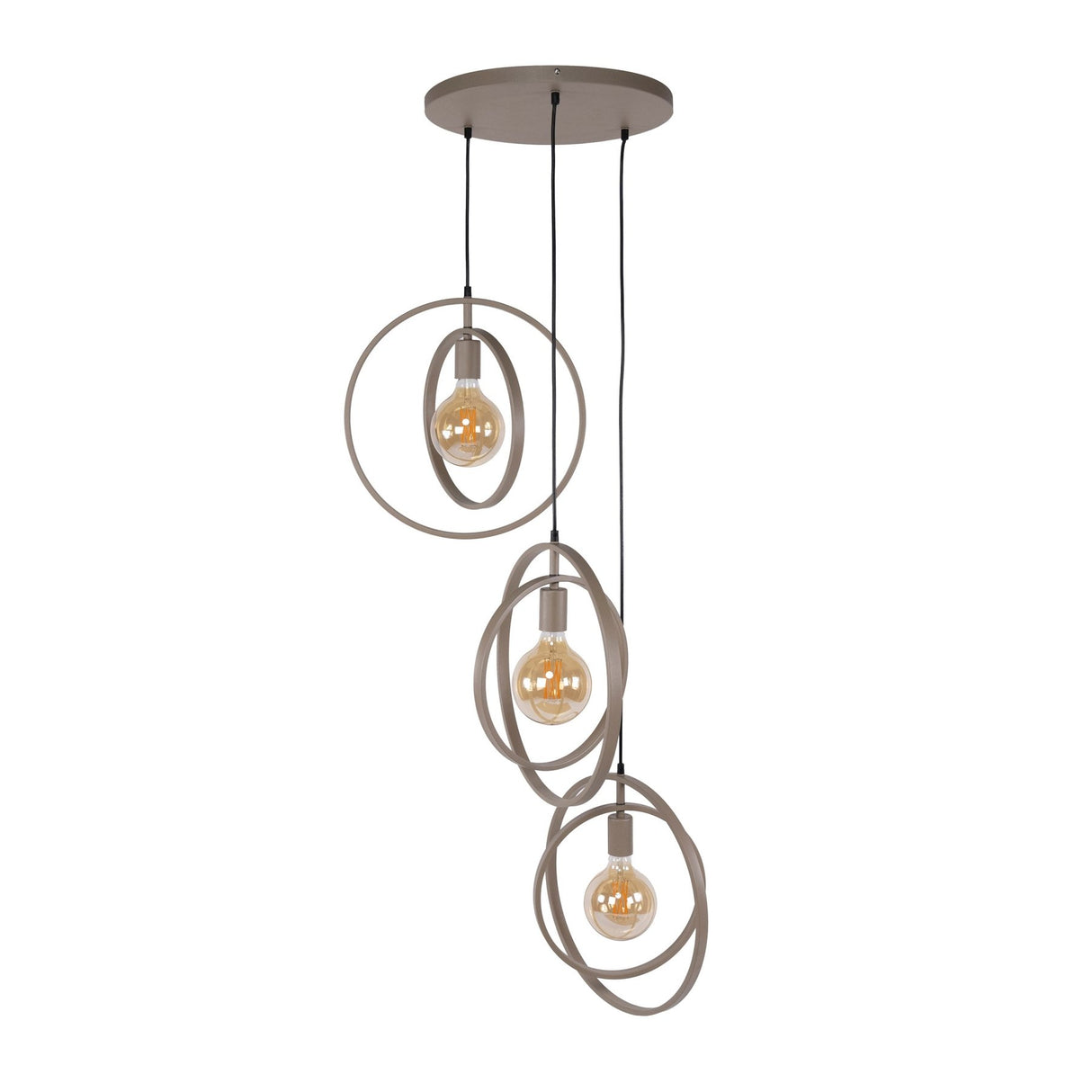 Hanglampen - Moderne Hanglamp Beige Otan getrapt 3 - lichts - Dimehouse