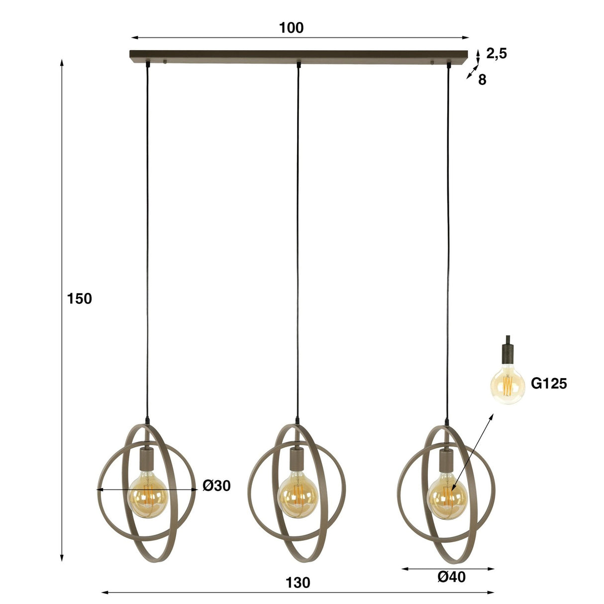 Hanglampen - Moderne Hanglamp Beige Otan 3 - lichts - Dimehouse