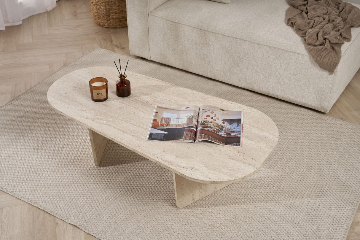 Ovalis – Travertin 100 % MELAMINBESCHICHTETE SPANPLATTEN